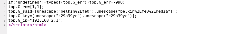 Cleartext Wireless Key in langchg.cgi